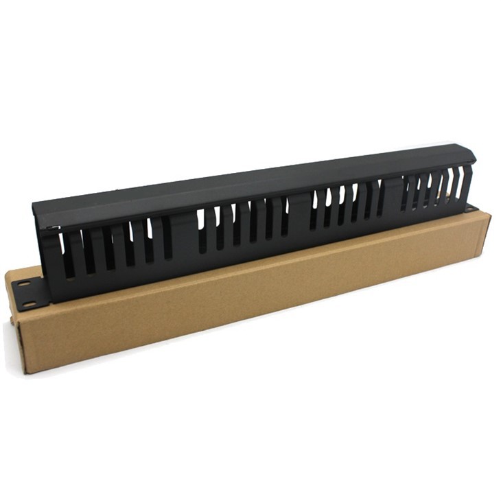 1U 19' Finger Duct 24 Slot Cable Management Tray Rack Mount Horizontal Cable Manager