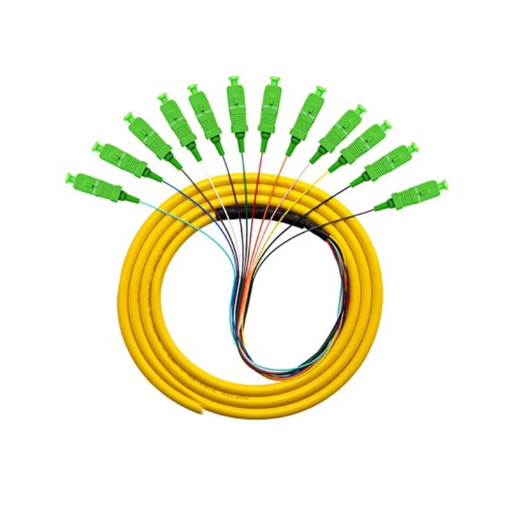 12-Core SC/APC FC/APC Singlemode Sarciniform Pigtail Optical Cable