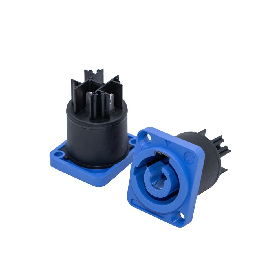 20A 250V Lockable AC Power Connector 3-Pin Chassis Mount