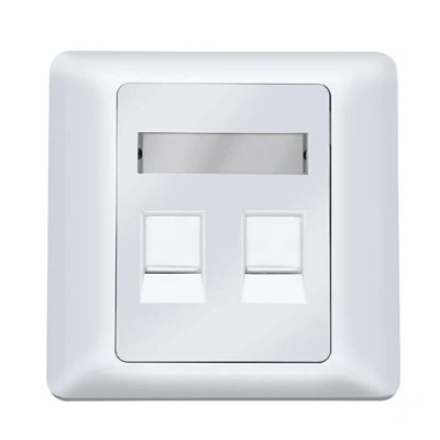 2- Port Facplate Wall Plate Socket Keystone Plate Recptacle