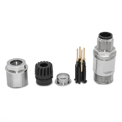 Wasserdichtes Crimp-Typ Rugged D-Code Abgeschirmtes M12-Ethernet-Stecker runder Stecker